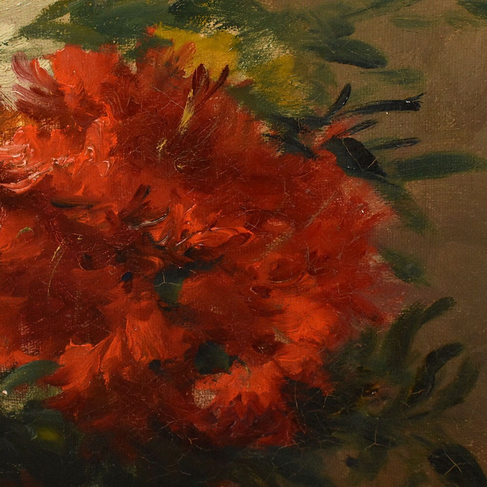 QF781 7a antique floral painting flower oil still life